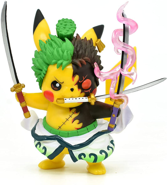 PVC 4" Pokemon Anime Kawaii Pikachu Cosplay Roronoa Zoro Action Figure Statues GK Collection Birthday Gifts Funko  Pop It