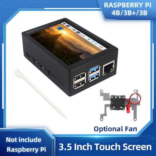 Raspberry Pi 3.5 Touch Screen 480*320 LCD TFT Display Optional ABS Metal Case Cooling Fan for Raspberry Pi 4 Model B or 3B+ 3B