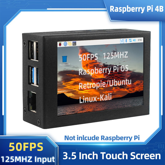 3.5 Inch Touch Screen for Raspberry Pi 4B 125MHz SPI LCD Display for Raspbian Ubuntu Kali Retropie Optional Case Fan for Pi 4