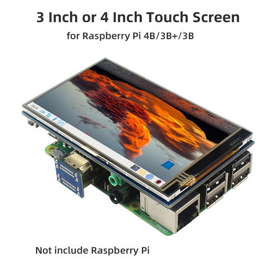 4 Inch or 3.5 Inch Raspberry Pi 4 Touch Screen Backlight Adjust LCD Display wih Audio for Raspberry Pi 4B/3B+/3B PC